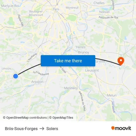 Briis-Sous-Forges to Solers map