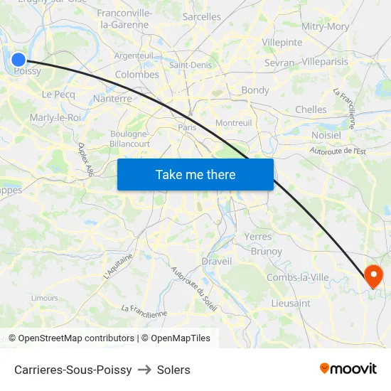 Carrieres-Sous-Poissy to Solers map