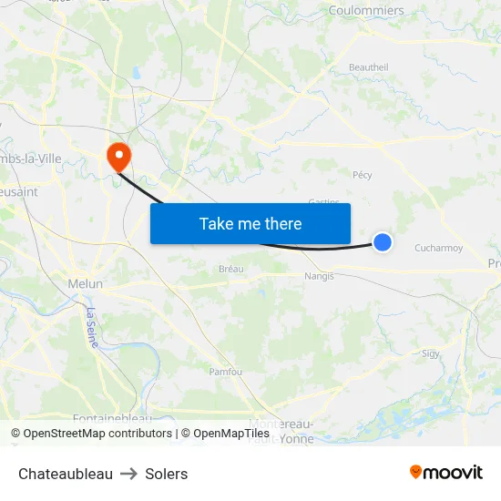 Chateaubleau to Solers map