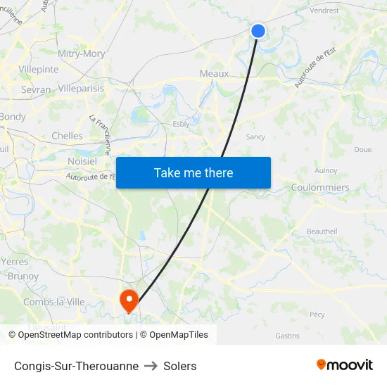 Congis-Sur-Therouanne to Solers map