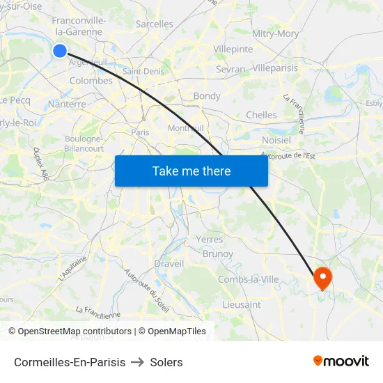Cormeilles-En-Parisis to Solers map