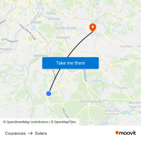 Courances to Solers map