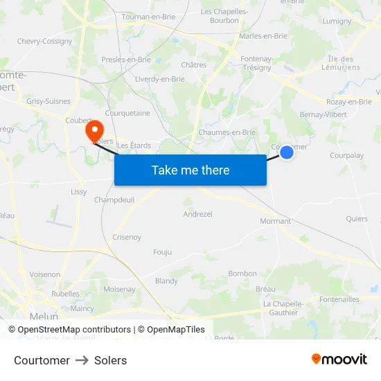 Courtomer to Solers map