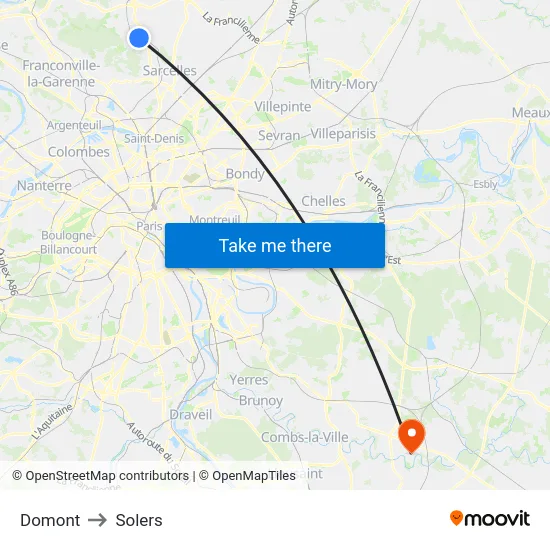 Domont to Solers map