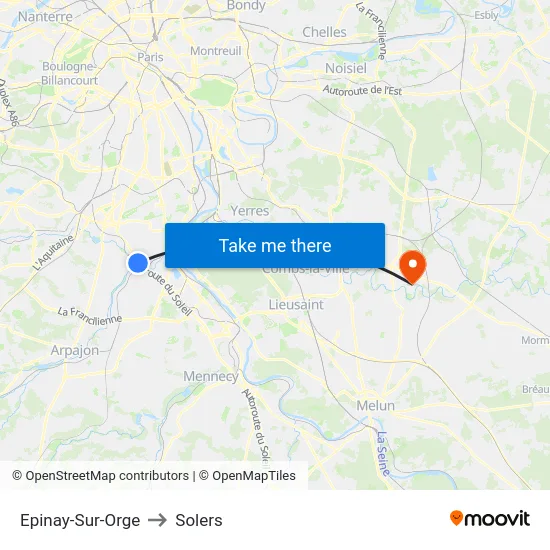 Epinay-Sur-Orge to Solers map