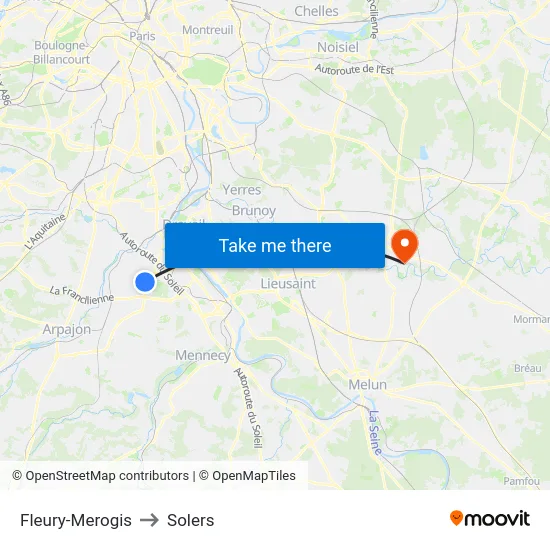Fleury-Merogis to Solers map
