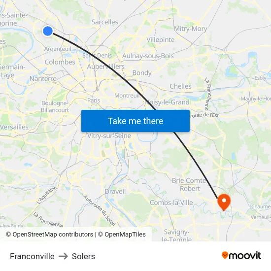 Franconville to Solers map
