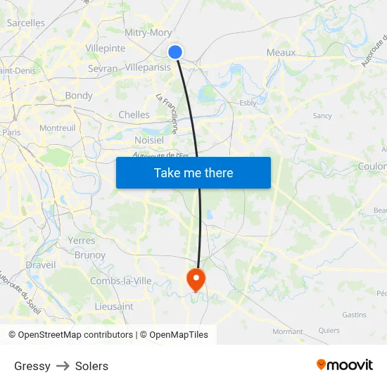 Gressy to Solers map