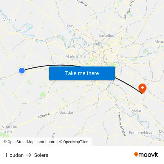 Houdan to Solers map