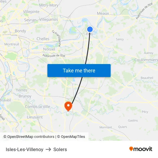 Isles-Les-Villenoy to Solers map