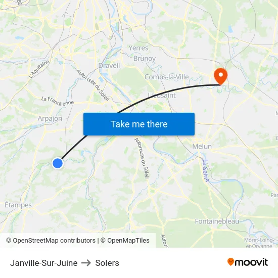 Janville-Sur-Juine to Solers map