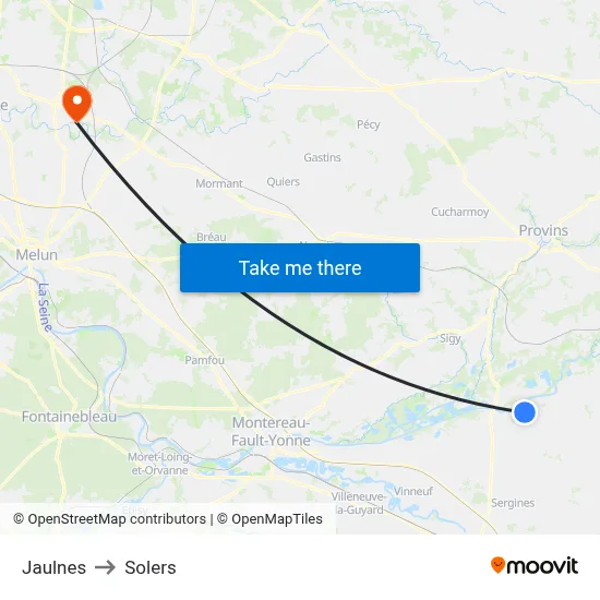 Jaulnes to Solers map