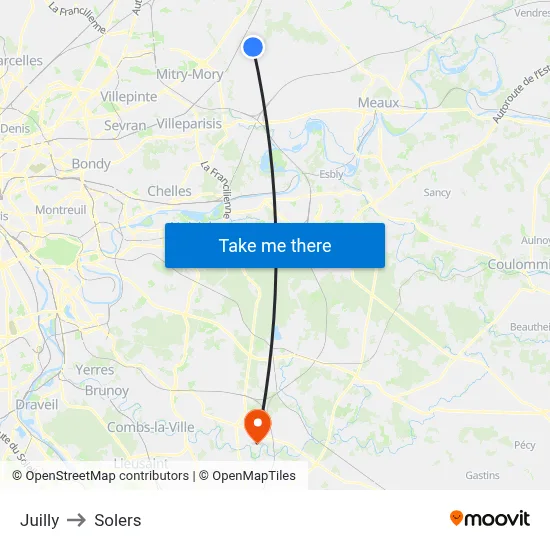 Juilly to Solers map