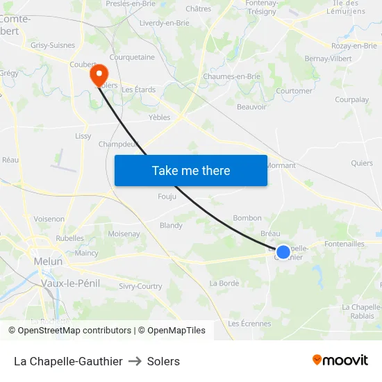 La Chapelle-Gauthier to Solers map