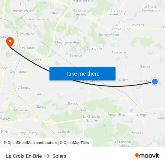 La Croix-En-Brie to Solers map