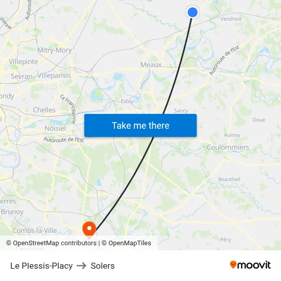 Le Plessis-Placy to Solers map