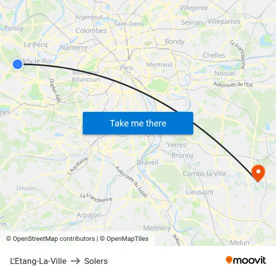 L'Etang-La-Ville to Solers map