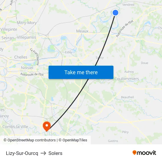 Lizy-Sur-Ourcq to Solers map