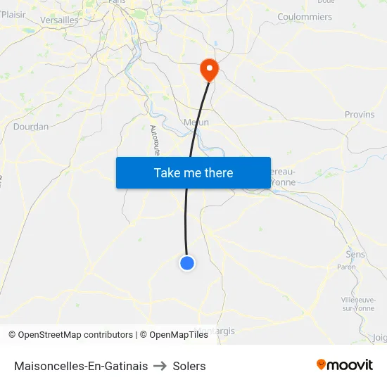 Maisoncelles-En-Gatinais to Solers map