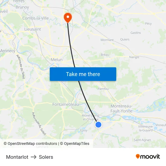 Montarlot to Solers map