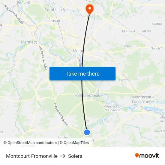 Montcourt-Fromonville to Solers map