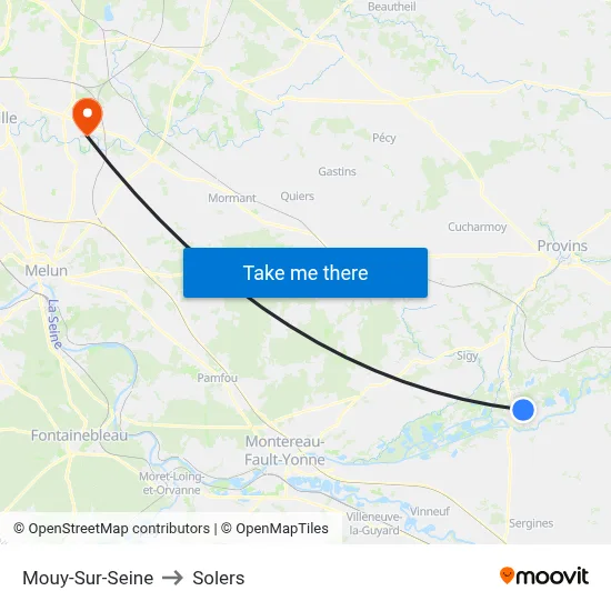 Mouy-Sur-Seine to Solers map