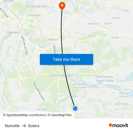 Nonville to Solers map