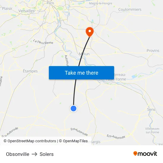 Obsonville to Solers map