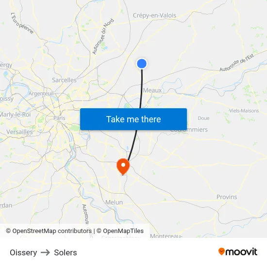 Oissery to Solers map