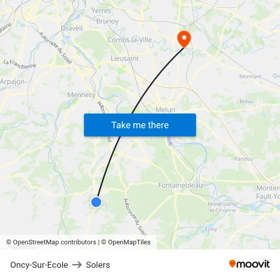 Oncy-Sur-Ecole to Solers map