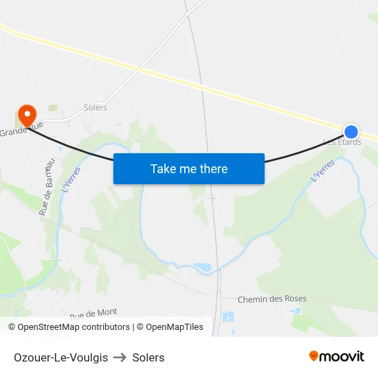 Ozouer-Le-Voulgis to Solers map