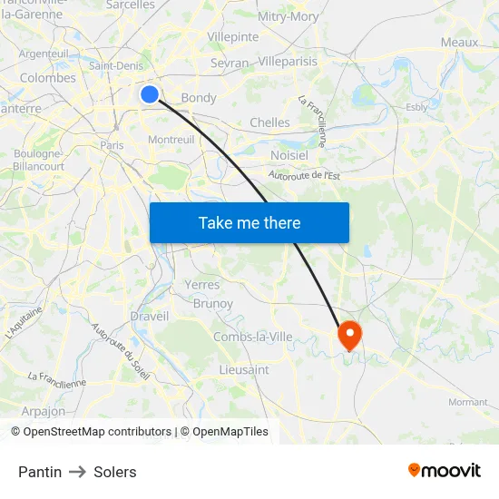 Pantin to Solers map