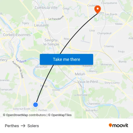 Perthes to Solers map