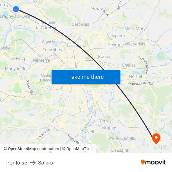 Pontoise to Solers map