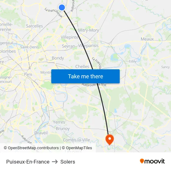 Puiseux-En-France to Solers map