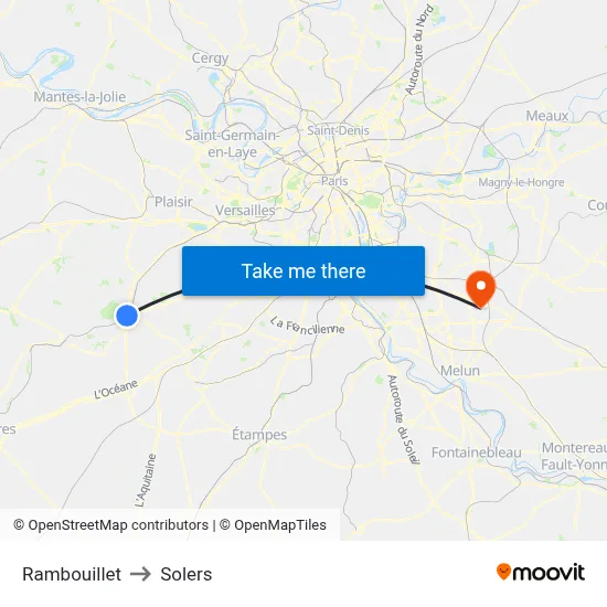 Rambouillet to Solers map