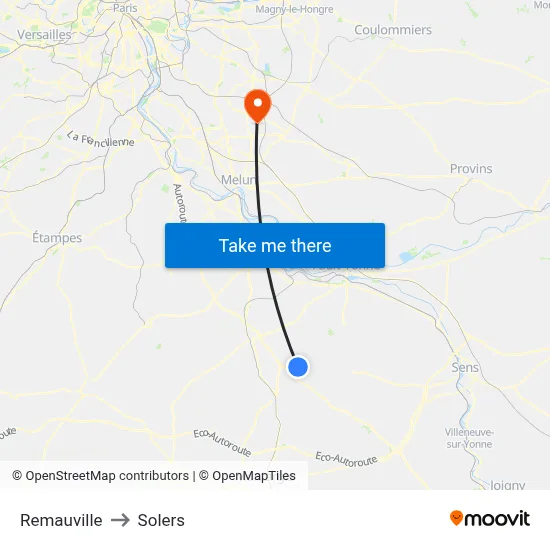Remauville to Solers map