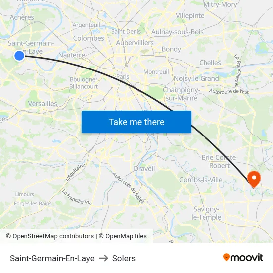 Saint-Germain-En-Laye to Solers map