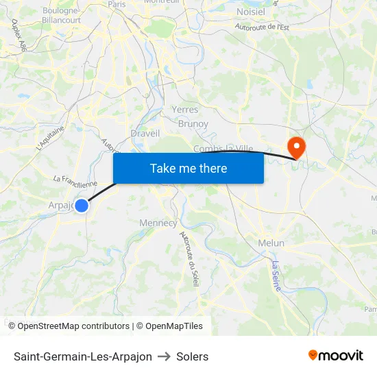 Saint-Germain-Les-Arpajon to Solers map
