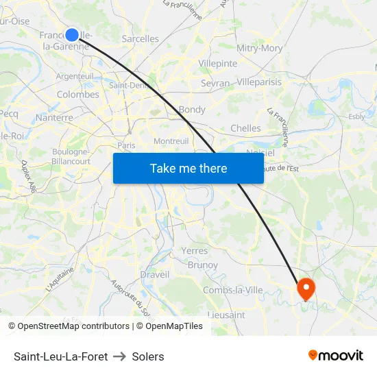 Saint-Leu-La-Foret to Solers map