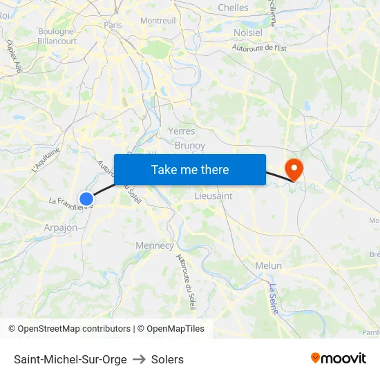 Saint-Michel-Sur-Orge to Solers map
