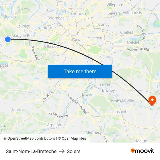 Saint-Nom-La-Breteche to Solers map