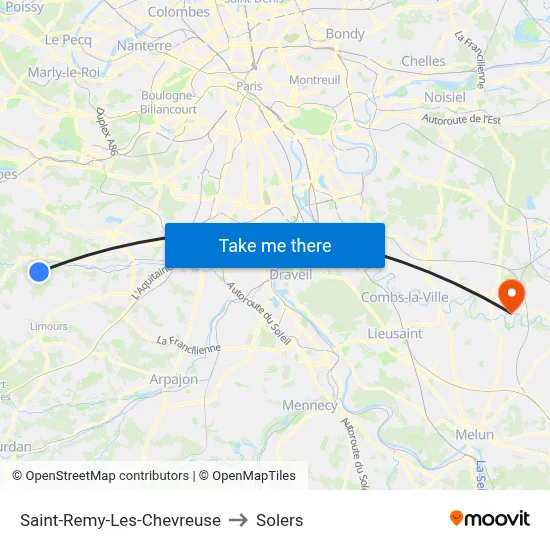 Saint-Remy-Les-Chevreuse to Solers map