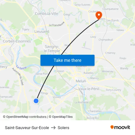 Saint-Sauveur-Sur-Ecole to Solers map