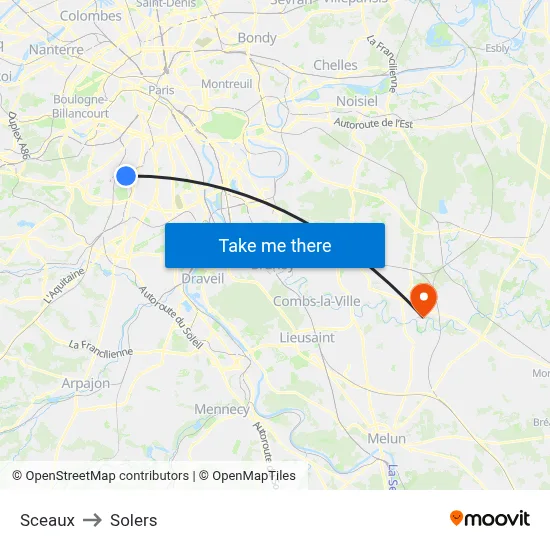 Sceaux to Solers map