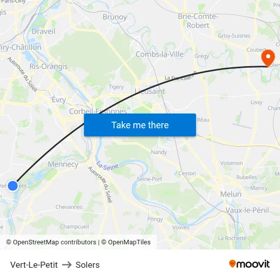 Vert-Le-Petit to Solers map