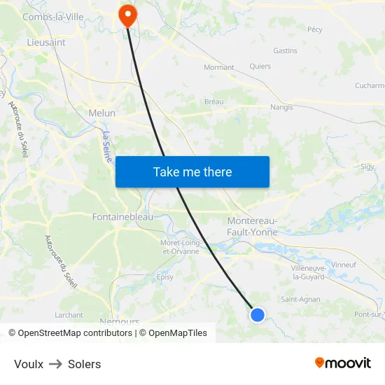 Voulx to Solers map