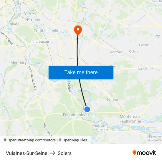 Vulaines-Sur-Seine to Solers map