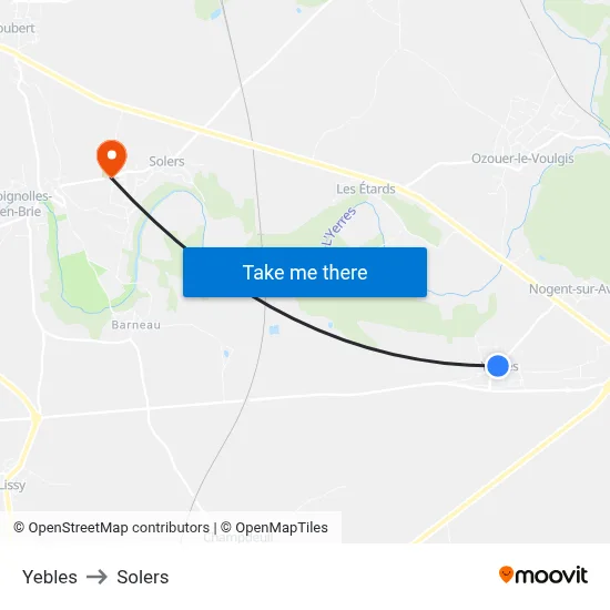 Yebles to Solers map