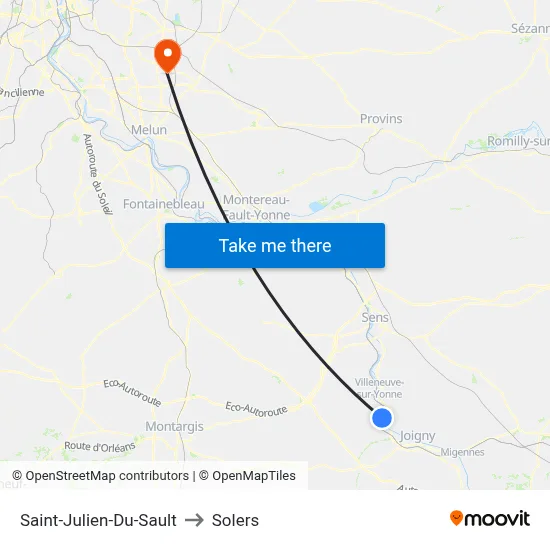 Saint-Julien-Du-Sault to Solers map